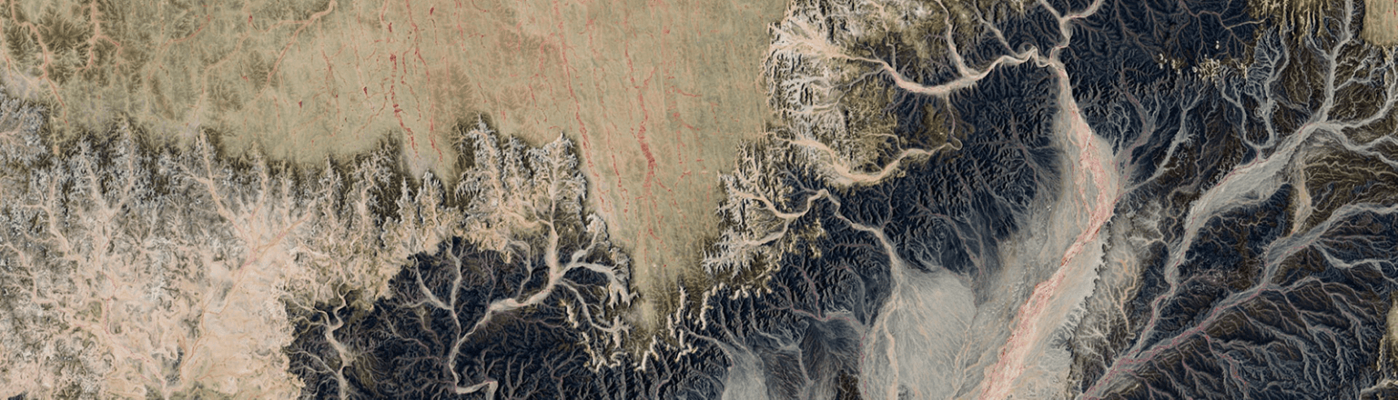 Aerial photograph of river formations